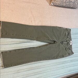 PAIGE Women's Straight Leg Jeans in Olive